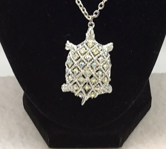 Turtle Rhinestone Double Necklace - image 3