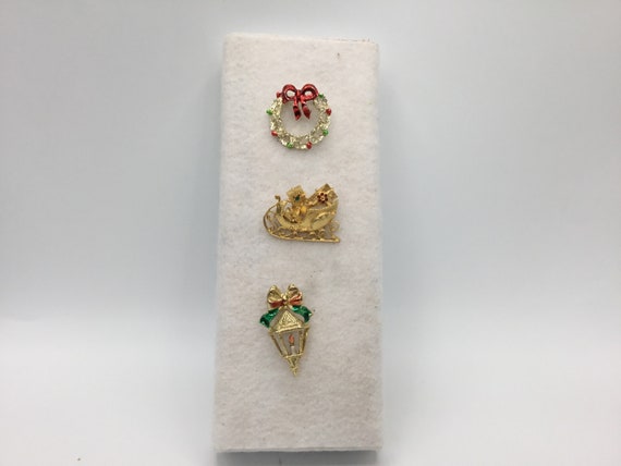 Choose A - B - C Vintage Christmas Brooch - image 2