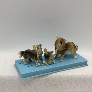 Vintage Bone China Dogs - Collie - Orginal Case
