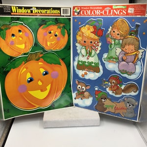 Halloween and Christmas Window Clings - Set of 2