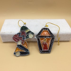 VTG Faux Stained Glass Ornaments