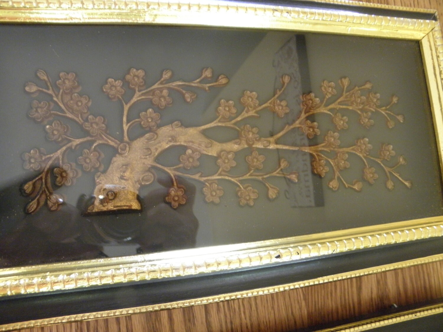 Mid Century Wall Hangings Brass Under Glass Etsy