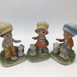 Homco Children with Critters - Set of 3 #1430