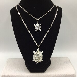 Turtle Rhinestone Double Necklace