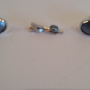 Silvertone Cuff Link and Tie Clasp