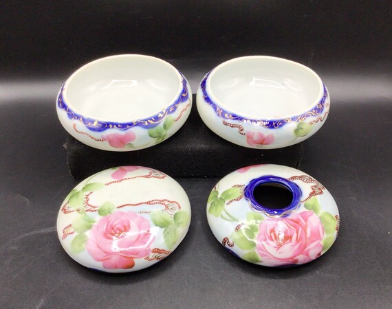 Nippon Dresser Set - Powder Jar and Hair Receiver View 3