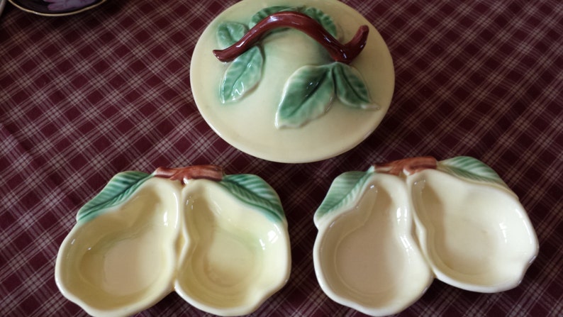 Belmar Pottery of California Pear Bowl and Trays