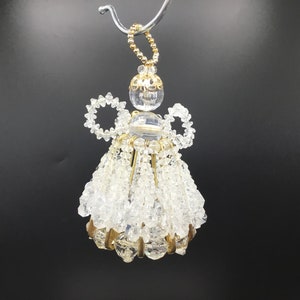 Beaded Glass Angels - Set of 3 - Safety Pin Craft