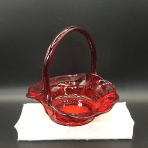 Fenton Red Glass Basket