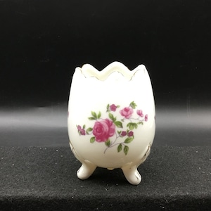 Small Moss Rose Egg Vase/Candle Holder - Japan