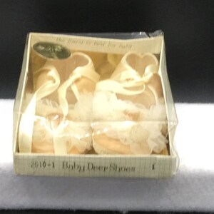 Vintage Baby Deer Satin Shoes with Ruffles - Size 1