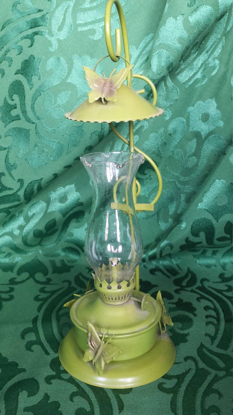 Metal Oil Lamp With Butterflies made in Hong Kong Etsy