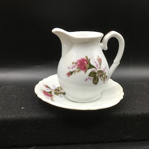 Small Moss Rose Pitcher and Bowl - Japan