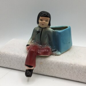 Vintage Oriental Girl Planter - Shelf Sitter