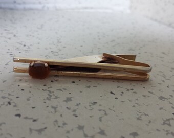Barrette De Cravate Vintage Nu-Lok - Couleur Or - Avec Sa Boîte D'origine