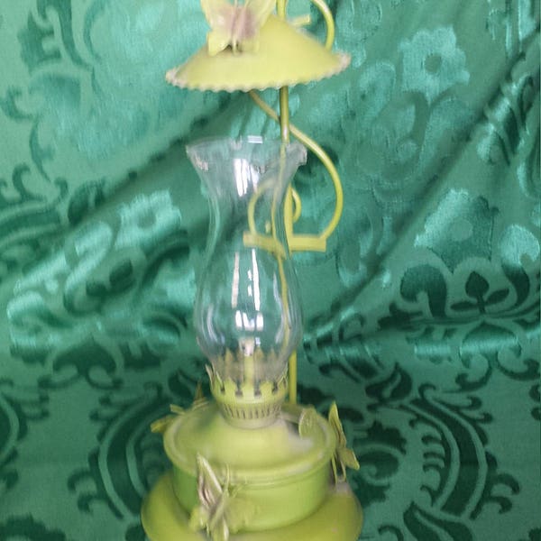 Metal Oil Lamp with Butterflies -Made in Hong Kong