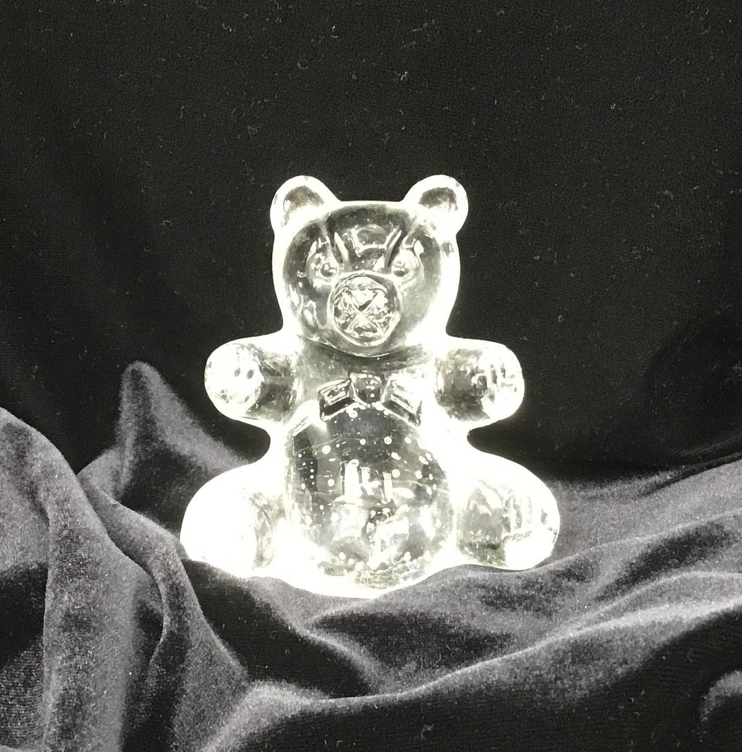 Glass Teddy Bear Paperweight/sculpture Etsy