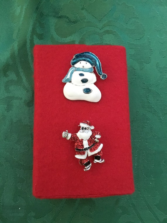 Pair of Christmas Brooches