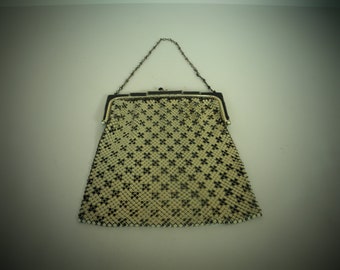 Black and White Whiting and Davis Mesh Purse