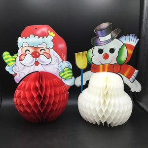 Pair of Honeycomb Christmas Decorations