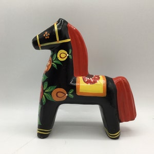Russian  Wooden Horse - Hand Painted - Khokhloma