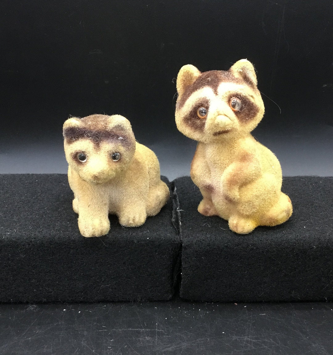 Pair of Fuzzy Raccoons Japan - Etsy