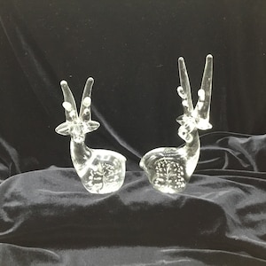 Pair of Resting Gazelles - Crystal
