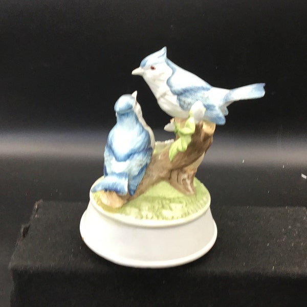 Beautiful Blue Jay Music Box - Plays Well