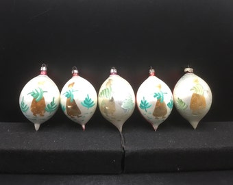 Hand Painted Ornaments - Carry Christmas Tree - Set of 5