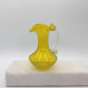 Amber Hand Blown Pitcher - Not Crackle Glass