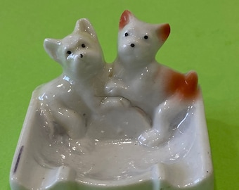 Vintage Dog Ceramic Ashtray -Japan  Lustreware Mini Ashtray