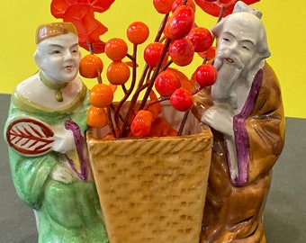 Vintage Planter - Asian Men Planter - Mid Century Planter - Wise Chinese Men