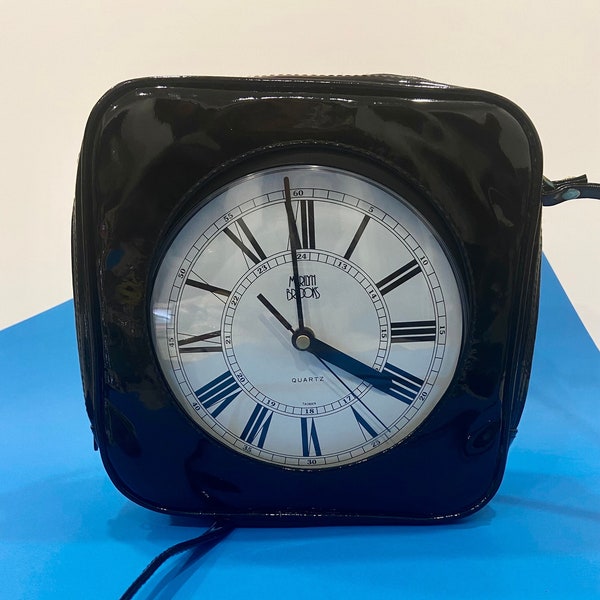 Marilyn Brooks Clock Handbag - 1980’s Clock Vinyl Bag