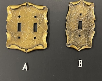 Vintage Textured Double Light Switch Cover Plate -  Single Textured Light Switch Cover