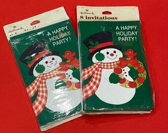 Christmas Party invitations - Holiday Party Invites - Snowman Invitations