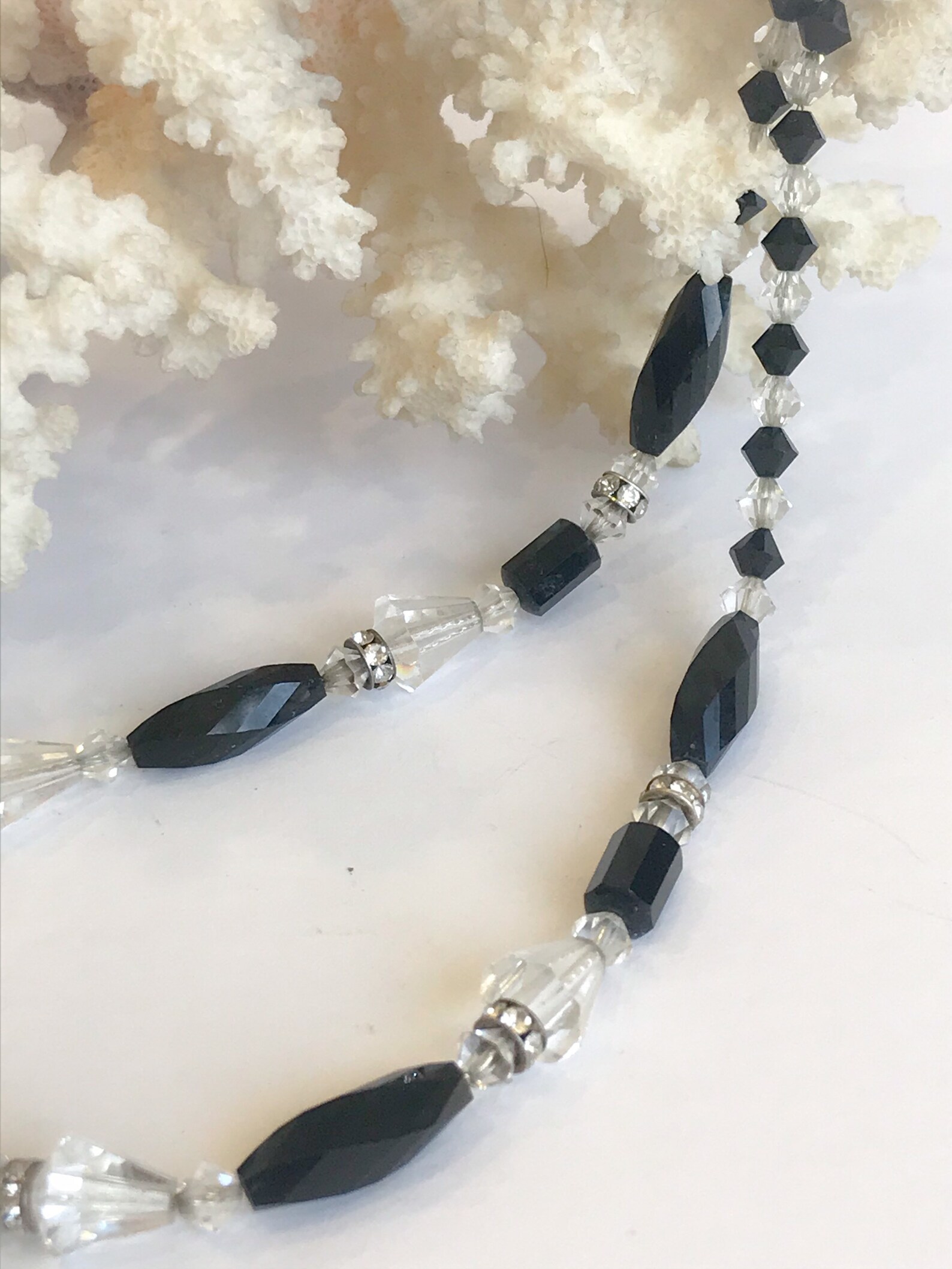 Vintage Necklace Crystal Necklace Glass and Crystal Etsy UK