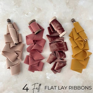 Wedding Flatlay Styling Kit Ribbon Bundle Set in fall RusticWedding Colors for Lay Flat Photography