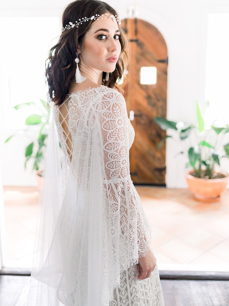 Bridal Cape Bridal Cape Veil Wedding Cape Detachable Train Etsy