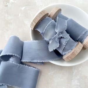 Dusty Blue Ribbon, Dusty Blue Wedding Flat Lay, Dusty Blue Wedding Decor, Dusty Blue Flat Lay Ribbon, Spool of Blue Ribbon for Photographers