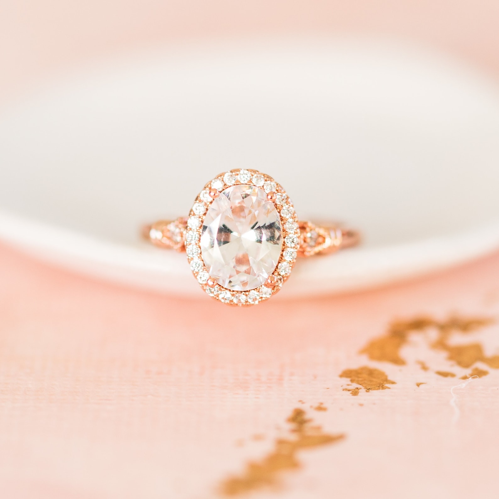 Fake Engagement Ring Set Wedding Flat Lay Styling Kit Roses Etsy