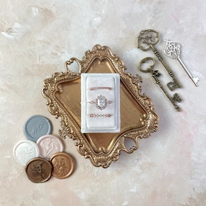 Gold Styling Tray, Vintage Inspired Gold Tray, Gold Ring Dish, Flat Lay Prop Wedding Flat Lay Kit, Small Gold Styling Dish, Flat Lay Styling
