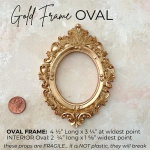 Flat Lay Prop Small Gold Frame for Wedding Styling, Replica of Antique ...