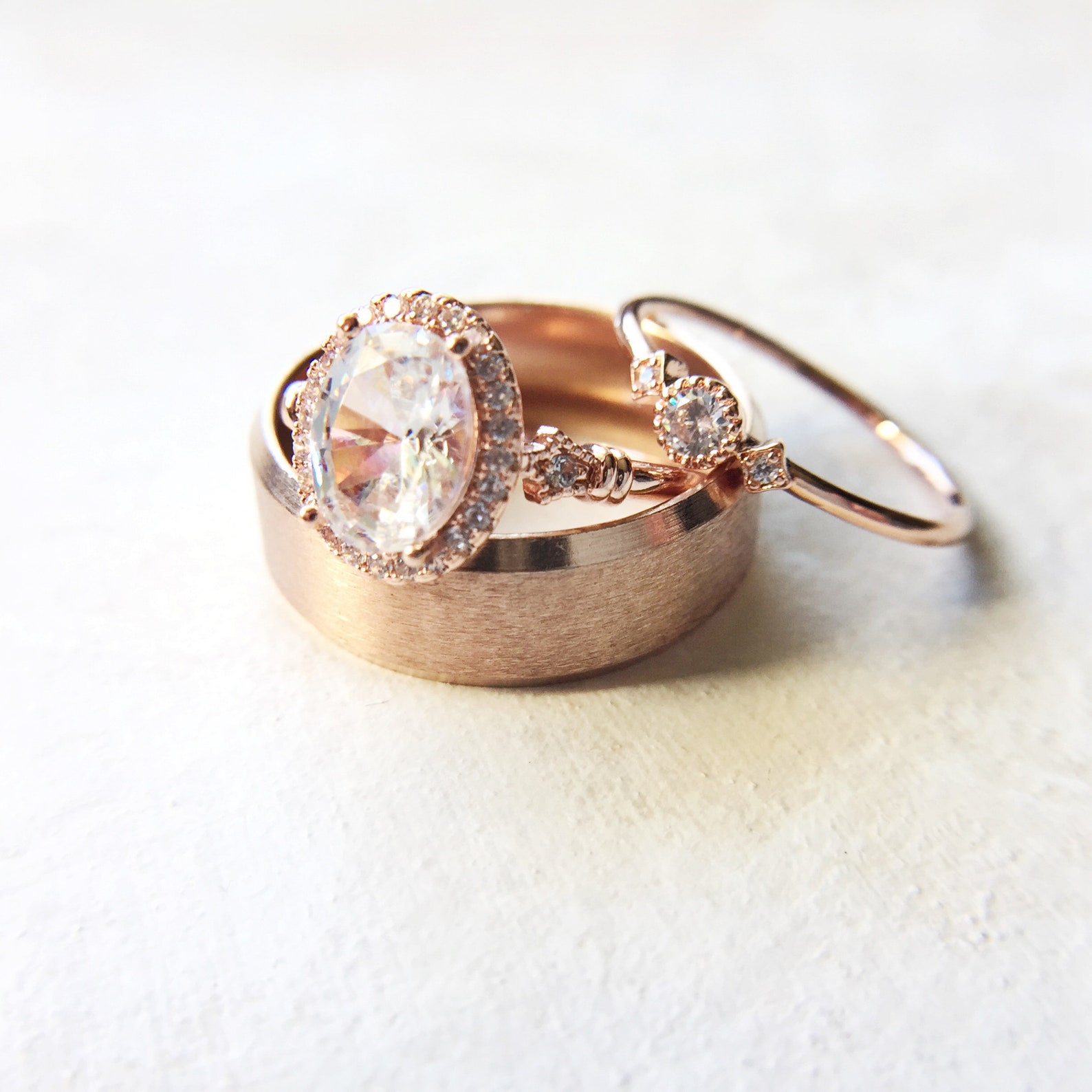 Fake Engagement Ring Set Wedding Flat Lay Styling Kit Roses Etsy