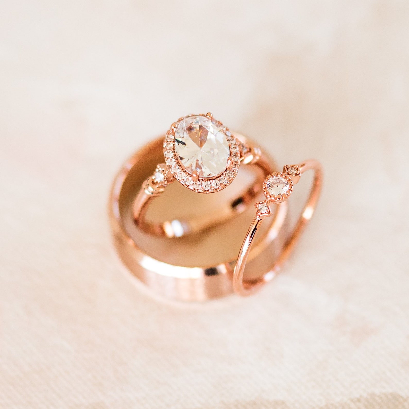 Fake Engagement Ring Set Wedding Flat Lay Styling Kit Roses Etsy