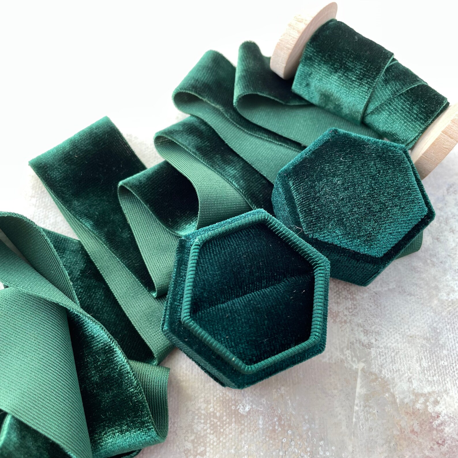 Emerald Green Ribbon Green Velvet Ribbon Flat Lay Kit Green Etsy