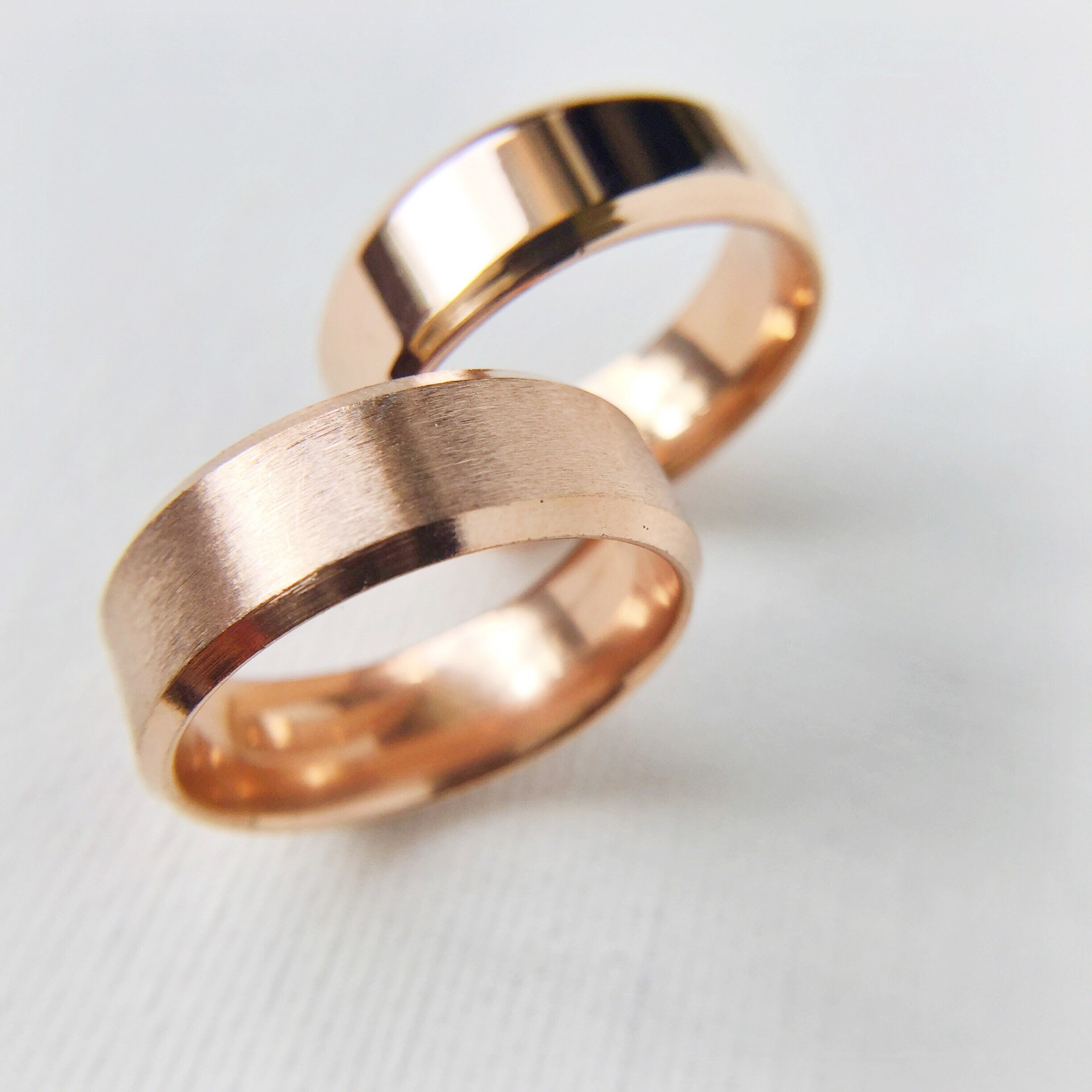 Fake Engagement Ring and Wedding Band Flat Lay Kit Rose Gold Etsy