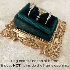 Ring Box 3 Slot Forest Green With Gold Ringtray for Vintagewedding ...