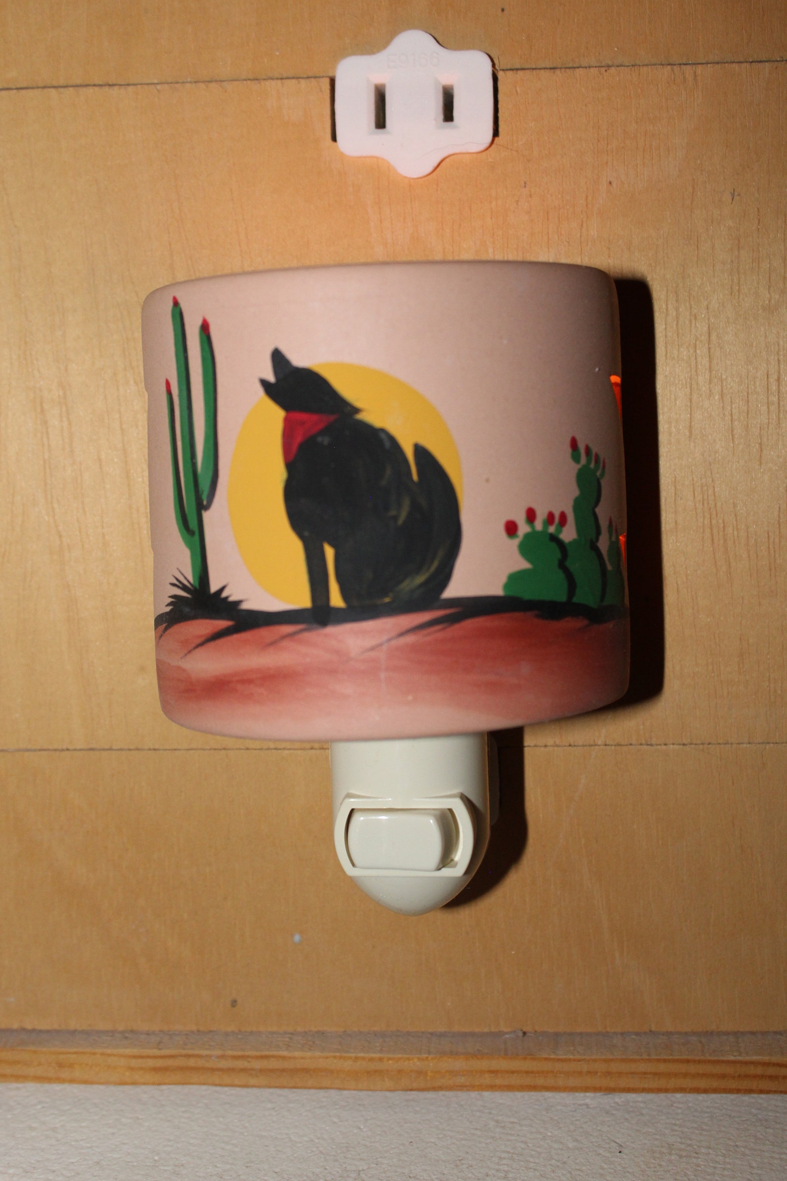 Southwestern Howling Coyote Ceramic Night Light Hand Painted Etsy