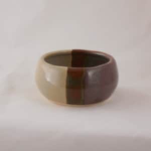 pottery Shaving Bowl grey and purple