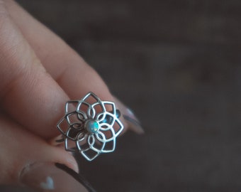 Opal Lotus Ring - Etsy